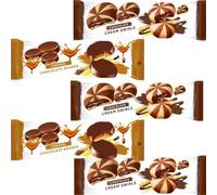 Caramel Chocolate Rounds & Choco Cream Swirls - Assorted Rich Choco Treats with Smooth, Creamy Centres - Perfect for Gifting or Sharing - MVit (15 x Pack, MIxed)