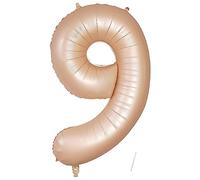 Caramel Foil Balloon - 101 cm, Number 9, Girls Birthday & Wedding Decoration - Flies with Helium