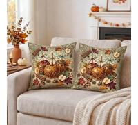 Caramel Fruits Autumn Harvest Throw Pillow Covers 18x18 Set of 2