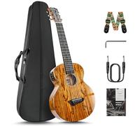 Caramel GEG95 Butterfly Bocote Glossy Guitalele | 30-inch Handmade Professional 6-String Acoustic & Electric Guitar Kit with Accessories for Travel