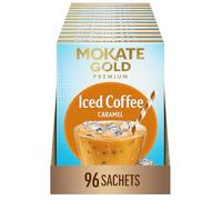 Caramel Iced Coffee Sachets - 96 Pack (8 Sachets x 12 Boxes) - Instant Coffee Sachets for Refreshing Cold Coffee, Caramel Latte & Cold Brew - Smooth & Creamy Coffee Instant