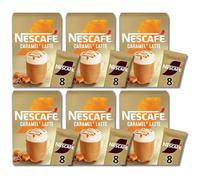 Caramel Latte Sachets Bundle: 6 Boxes of Nescafe Latte 8 Sachets Per Pack, Rich & Smooth Flavor Experience Bundled by The Great British Kitchen
