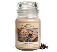 Caramel Latte Scented Candle - Sweet Coffee & Vanilla Fragrance - Long Lasting Jar Candle - Cosy Home Fragrance - Relaxing Aromatherapy