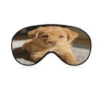 Caramel Mini Pudding Eye Mask with Adjustable Strap Soft Breathable Sleep Mask for Home Office Travel Airplane Light Blocking Comfortable Eye Covers for Women Men