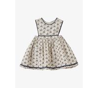 Caramel Polka Floral Print Jupiter Floral-print Cotton Pinafore Dress 3-24 Months 6