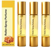 Caramel Roller-Spray Perfume, Long-Lasting Fragrance with Warm Caramel Notes, Caramel Indulgence Body Mist,Roll-On Spray Design, Perfume for Women, 10ml/0.34 fl oz (3 Pcs)