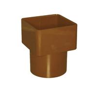 Caramel Square To Round Downpipe Adaptor Connector, Freeflow Rain Water Systems