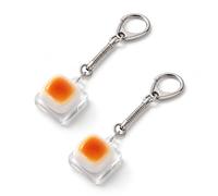 Caramel Toast Keycaps Fidget Toy Keyring, PBT Keycaps, 2 Pack Charms，1 Keys
