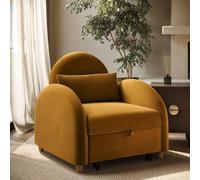 Caramel Velvet Armchair Bed - Gene