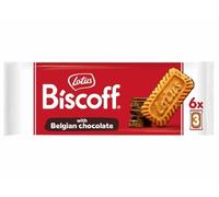 Caramelised Biscuits with Belgian Chocolate 132g Lotus - Pack of 3 | Crispy Biscuit with Smooth Belgian Chocolate Coating