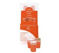 Caramont, 4 oz 200 Espresso Cups in Cardboard with Wooden Stirrers, Environmentally Friendly and Disposable, Heat Resistant, Quality Cardboard, Ideal for All Hot Drinks, Coffee, Tea, Chocolate, etc.