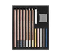 Carand'Ache Caran D'ache Grafwood Artist Pencils - Set Of 6 Hardness Degrees, Elegant Grey Finish - Metal Box Set