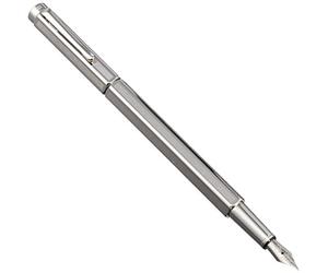 Caran d' Ache Ecridor Chevron Palladium Coated Fountain Pen - Fine Nib, Silver,Dimensions: 13.5 cm with cap,0958.276