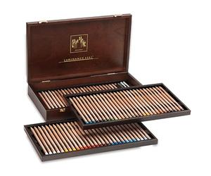 Caran D’Ache Luminance Birch Wood Box Case Contains 76 Luminance 6901 Colouring Pencils + Blender, 2 Grafwood Graphite HB And 5B Pencils, For Sketching, Drawing, Colouring For Adults And Children