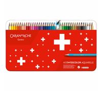 Caran d'Ache 1285.740 Swisscolor Color Pencil with Metal Box, Pack of 40