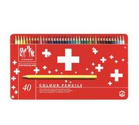 Caran d'Ache 1285.740 Swisscolor Color Pencil with Metal Box, Pack of 40