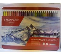 Caran d'Ache Creative Art Materials NeoColor II Water Soluble Wax Pastel Set, Multi-Colour, Pack of 40
