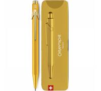 Caran d'Ache 849 Ballpoint Pen Brut Rosé Goldbar Original Blue Ink - With Holder