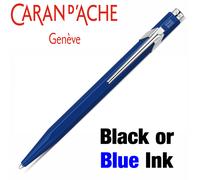 Caran d'Ache 849 Classic Line Ballpoint Pen - Sapphire Blue - Black or Blue Ink