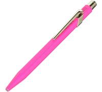 Caran D'Ache 849 Fluorescent Pink Ballpoint Pen with Chrome Trim, Blue Ink