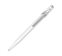 Caran d'Ache Ballpoint Pen 849 Metal Range, Metal White, Goliath Blue Medium Cartridge