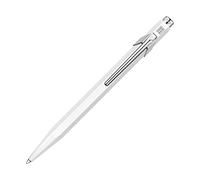 Caran d'Ache Ballpoint Pen 849 Metal Range, Metal White, Goliath Blue Medium Cartridge