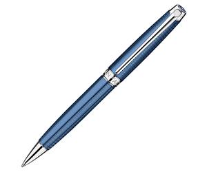 Caran d'Ache CD4789.168 Leman Grand Blue Silver Plated/Rhodium Coated Ballpoint Pen