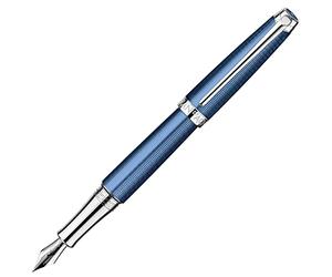 Caran d'Ache CD4799.168 Leman Grand Blue Silver Plated/Rhodium Coated Fountain Pen