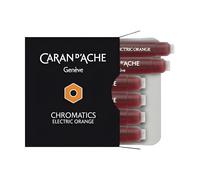 Caran d'Ache CD8021.052 Ink Cartridges - Electric Orange (Pack of 6)