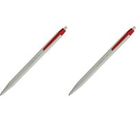 Caran d'Ache d´Ache 825 ECO 0825.070 Ballpoint Pen Resin/Stainless Steel Red/White Ink Colour Red 12 cm (Pack of 2)