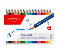 Caran d'Ache Fancolor 30 Water Soluble Colour Pencils Artist Sketching Tin Set
