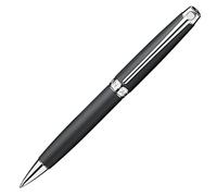 Caran d'Ache Leman Silver Plated Ballpoint Pen - Black Matt