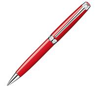Caran d'Ache Leman Silver Plated Ballpoint Pen - Red