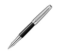 Caran d'Ache Leman Silver Plated Bicolor Rollerball Pen - Black