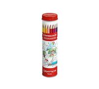 Caran d'Ache Metal Tin 18 Water-soluble Colouring Pencils Swisscolor + Poster on the Theme Animals of Switzerland