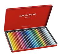 Caran Dache Metal tin with 30 assorted colours