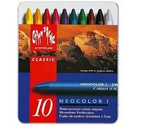 Caran Dache Neocolor I Set Of 10 Wax Oil Crayons Pastels Colour Water Resistant Art Sketching Metal Case 7000_310