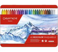 Caran D'Ache Neocolor II Aquarelle Wax Pastels (Tin of 40)