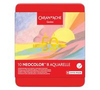 Caran d'Ache Neocolor II Water-Soluble Wax Pastels 50 Year Special Edition - Pastel - Tin of 10 Colours, Art Colouring Crayons, Art Lover Gift, Art Set Essentials, Pastels, Colouring