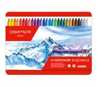 Caran d'Ache Neocolor II Water Soluble Wax Pastels - Tin of 40 Assorted Colours