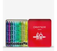 Caran d'Ache Neocolor II Water-Soluble Wax Pastels 50 Year Special Edition - Lush - Tin of 10 Colours, Art Colouring Crayons, Art Lover Gift, Art Set Essentials, Pastels, Colouring