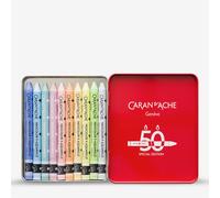 Caran d'Ache Neocolor II Water-Soluble Wax Pastels 50 Year Special Edition - Pastel - Tin of 10 Colours, Art Colouring Crayons, Art Lover Gift, Art Set Essentials, Pastels, Colouring