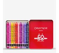 Caran d'Ache Neocolor II Water-Soluble Wax Pastels 50 Year Special Edition - Pop - Tin of 10 Colours, Art Colouring Crayons, Art Lover Gift, Art Set Essentials, Pastels, Colouring