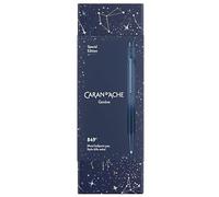 Caran d'Ache NM0849.124 849 Cosmic Blue Retractable Ballpoint Pen Made of Robust Lightweight Aluminium, Colour: Dark Blue, Line Width: M