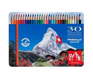 Caran D'Ache Prismalo Aquarelle colored Water-soluble Pencil (Pack of 30)