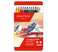 Caran d'Ache Supracolor 12 Set Artist Aquarelle Colour Pencil Soft Water Soluble