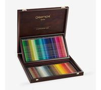 Caran Dache Wooden box with 80 assorted colours