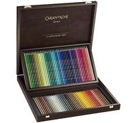 Caran Dache Wooden box with 80 assorted colours
