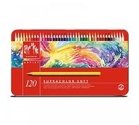 Caran d'Ache Supracolour Soft Aquarelle Pencils, Multicoloured, Tin of 120, For Adults, Home Art, Soft Lead, Watersoluble, Amateur Professional Artists, Illustrators, Graphic Designers, Teachers