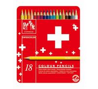 Caran d'Ache Swisscolor 18 Tin Set Water Soluble Colour Pencils Swiss Color NEW